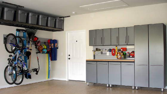 Garage Cabinets, Overhead Storage Racks and Slatwall Organizational System