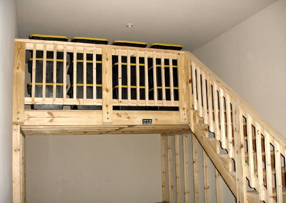 Garage Loft with Steps & Railing